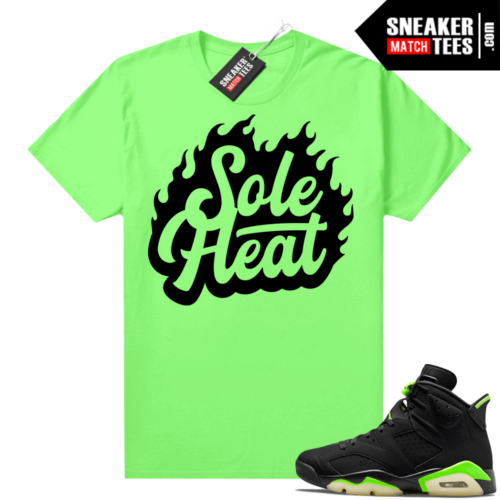 Electric Green 6s sneaker orange tees shirts Sole Heat Logo