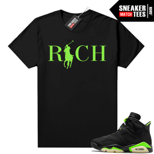 Electric Green 6s sneaker tees shirts black Country Club Rich