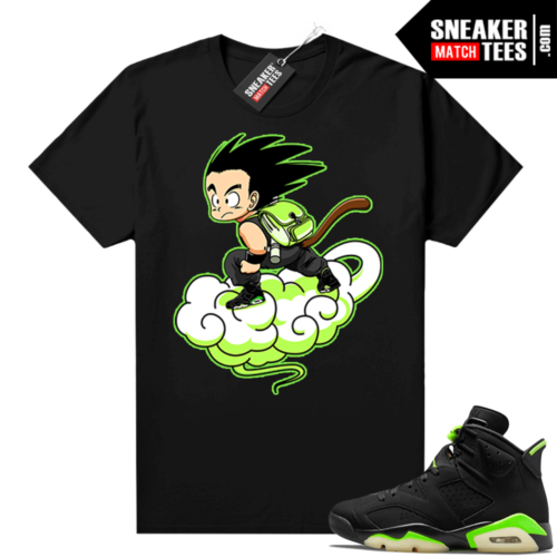 Electric Green 6s sneaker tees shirts black Fly Goku