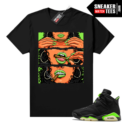 Electric Green 6s sneaker tees shirts black Get Lit