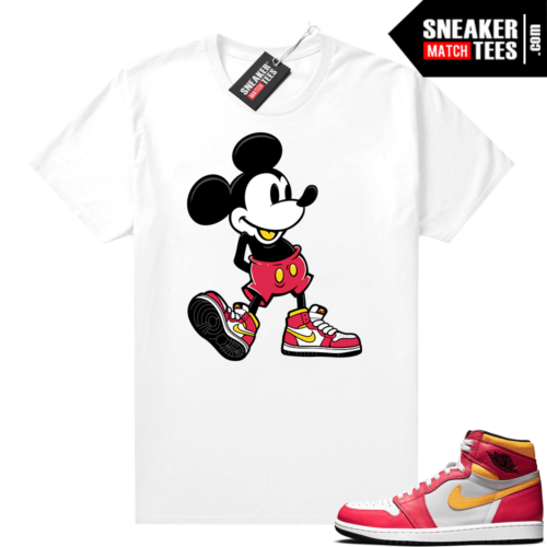 Light Fusion Red 1s Jordan Sneaker af1 Shirts Match Sneakerhead Mickey