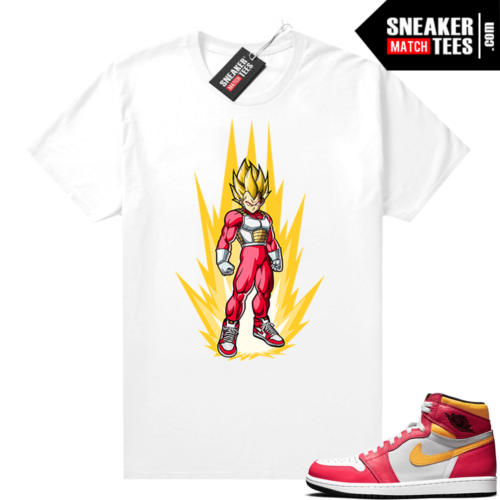 Light Fusion Red 1s Jordan Sneaker Tees bleached Match Vegeta Super Saiyan