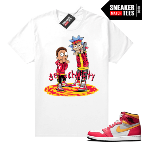 Light Fusion Red 1s our Jordan Paris Tees Shirts Match White Get Schwifty