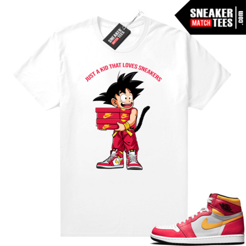 Light Fusion Red 1s Jordan Sneaker Tees Shirts retro White Just A Kid