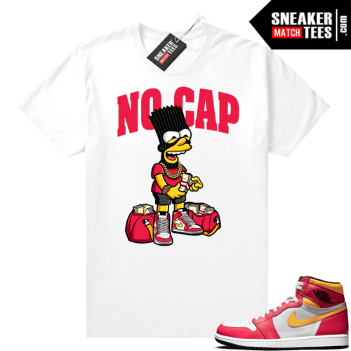 Light Fusion Red 1s Jordan Sneaker Tees Shirts Match White No Cap Bart