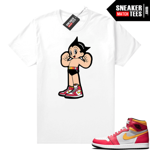 Light Fusion Red 1s Jordan Sneaker Tees Shirts Match White Sneakerhead Astroboy