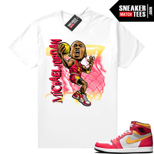 Light Fusion Red 1s Jordan Sneaker Tees Shirts Match White Vintage MJ