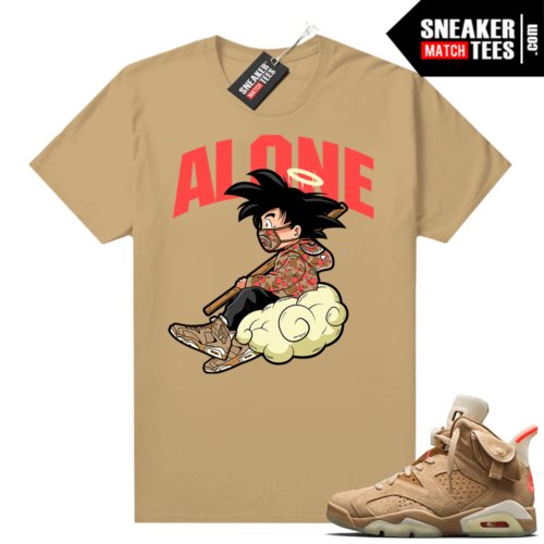 Travis Scott 6s British Khaki sneaker tees shirt Alone