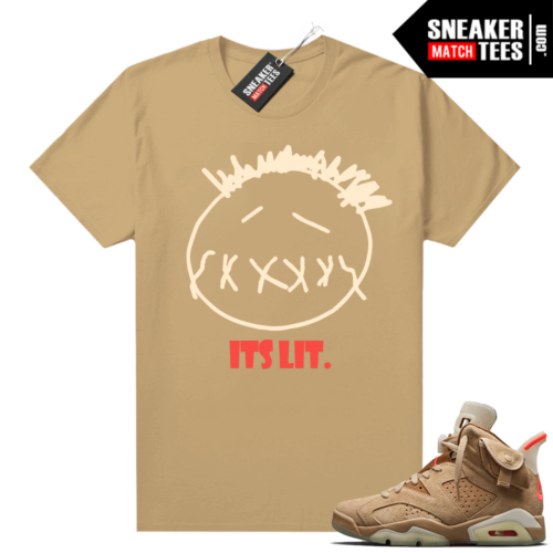 Travis Scott 6s British photographer Khaki sneaker tees shirt Its Lit