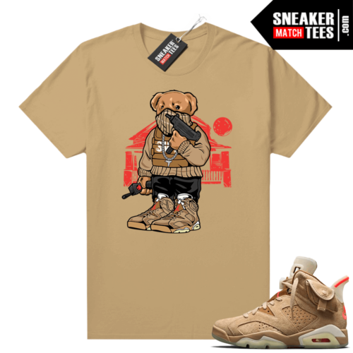 Travis Scott 6s British Khaki sneaker tees shirt Trap Bear