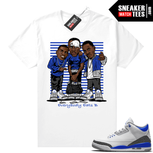 Racer Blue 3s Jordan Sneaker Tees Everybody Eats B