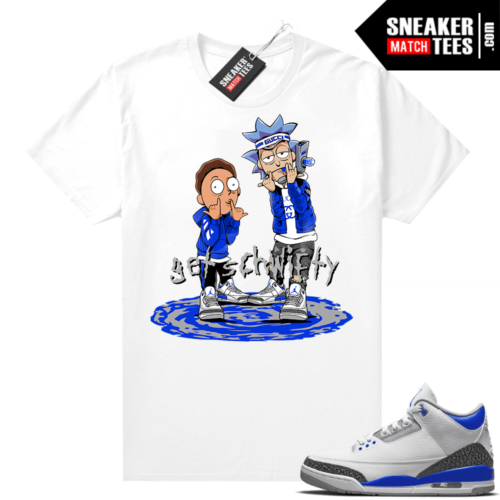 Racer Blue 3s Jordan Sneaker Tees Get Schwifty