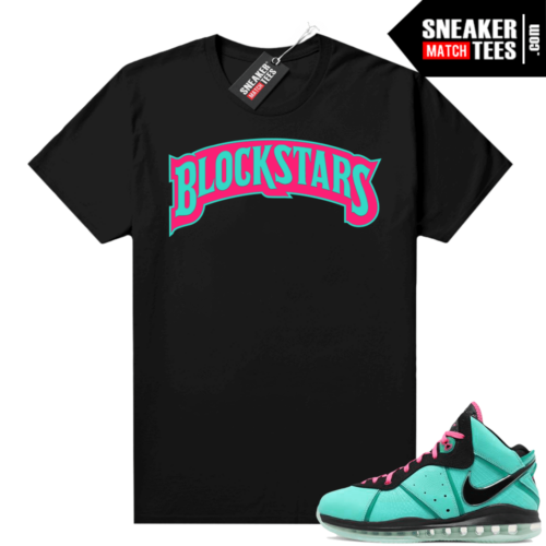 South Beach Lebron 8 Sneaker tees match Black Blockstars