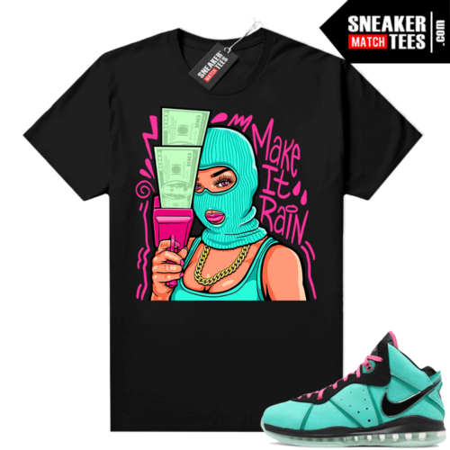 South Beach Lebron 8 his Sneaker tees match Black Make it Rain