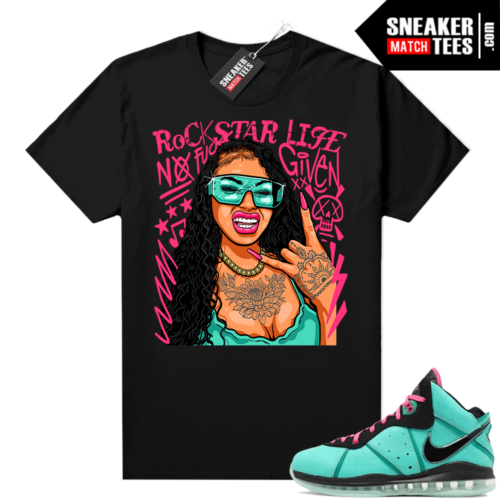 South Beach Lebron 8 Sneaker tees match Black Rockstar Mood