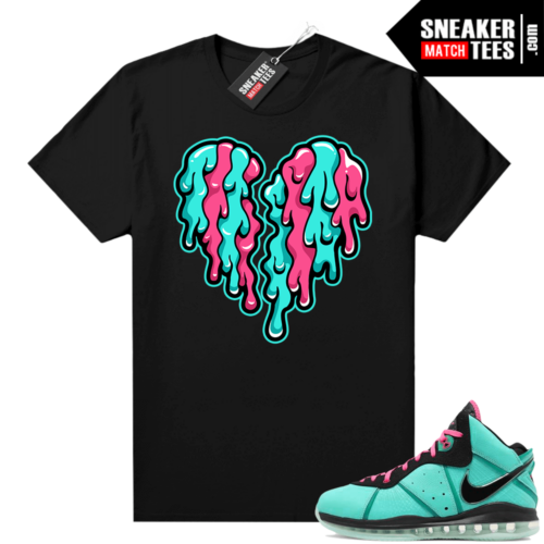 South Beach Lebron 8 Fara Sneaker tees match Broken Heart Drip