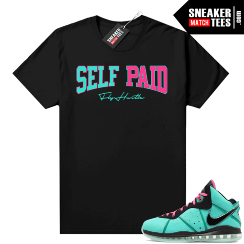 South Beach Lebron 8 Sneaker tees match Self Paid Fly Hustle