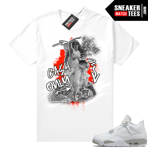 White Oreo 4s Jordan match Sneaker tees Cash Only