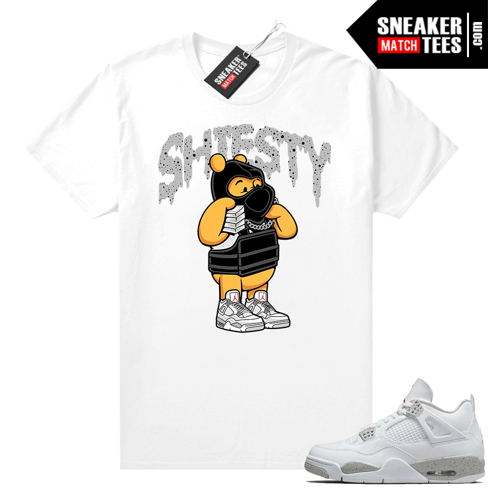 White Oreo 4s Jordan match Sneaker tees Pooh Shiesty | White Oreo ...