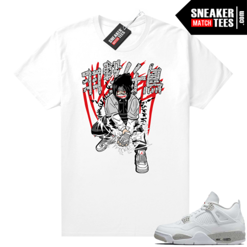 White Oreo 4s Jordan match Sneaker tees Sasuke