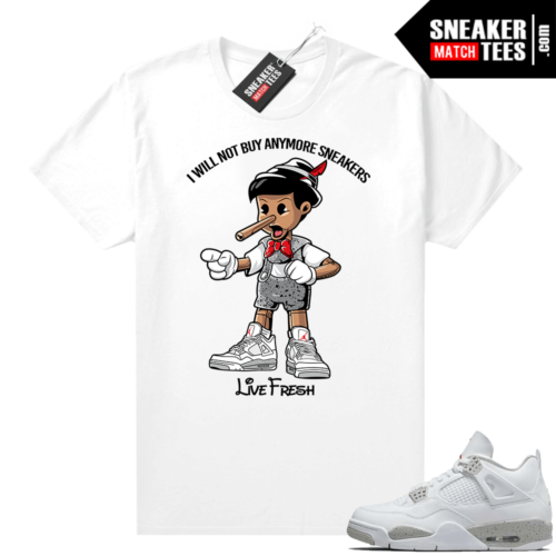 White Oreo 4s REFLECT Jordan match Sneaker tees Sneakerhead Pinocchio