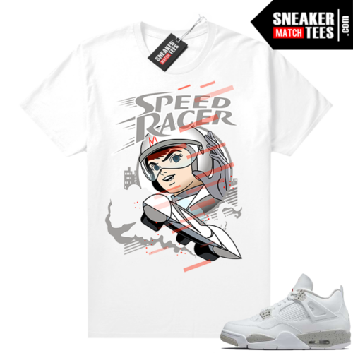 White Oreo 4s Jordan match Sneaker tees Speed Racer