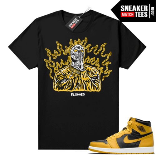 Jordan 1 Pollen Sneaker tees Match Black Blessed