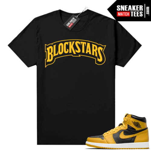 Jordan 1 Pollen Sneaker tees Match Black Blockstars