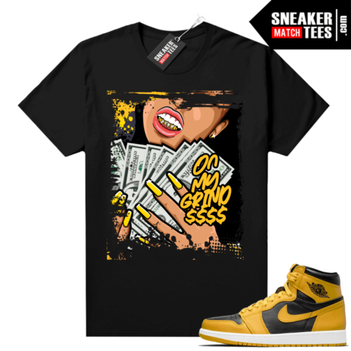 Jordan 1 Pollen Sneaker tees Match Black On My Grind