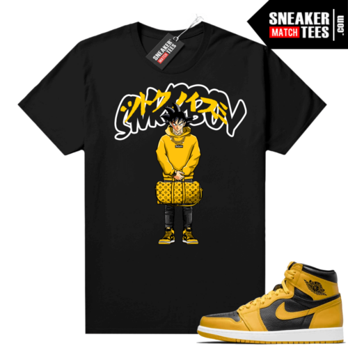 Jordan 1 Pollen Sneaker tees Match Black SNKRBOY x Goku hype