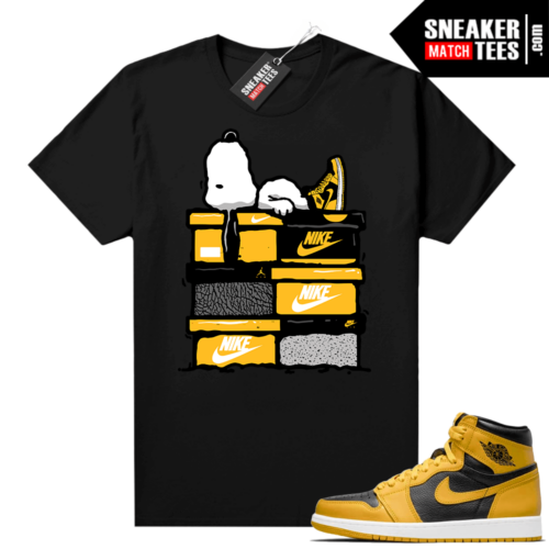 Jordan 1 Pollen Sneaker tees Match Black Sneakerhead Snoopy