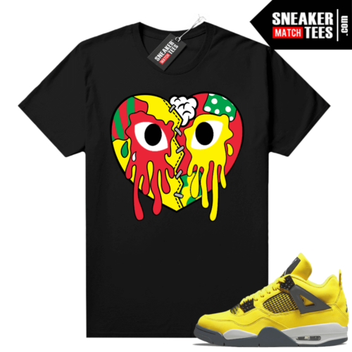 Lightning 4s Jordan Sneaker Tees Black Crying Heart V3