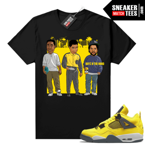 Lightning 4s Jordan Sneaker Tees Black DEM BOYZ