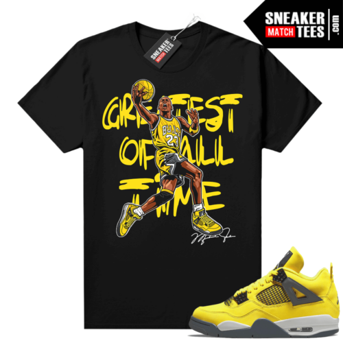 Lightning 4s Jordan Sneaker Tees Black Greatest