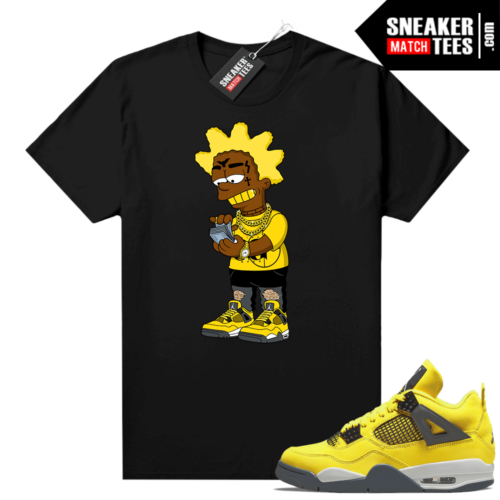 Lightning 4s Jordan Sneaker Tees Black Kodak Simpson