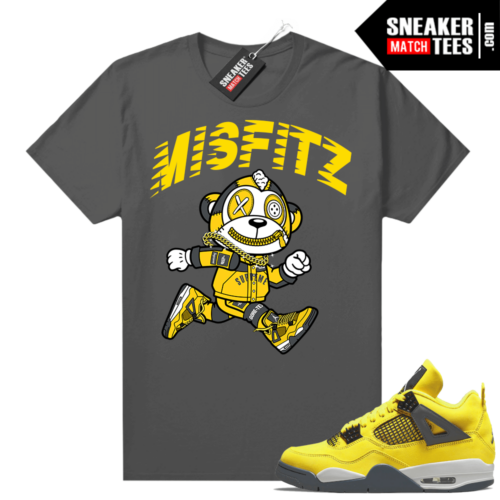 Lightning 4s Jordan Sneaker Tees Black MISFITZ Dark Grey Boonk Gang