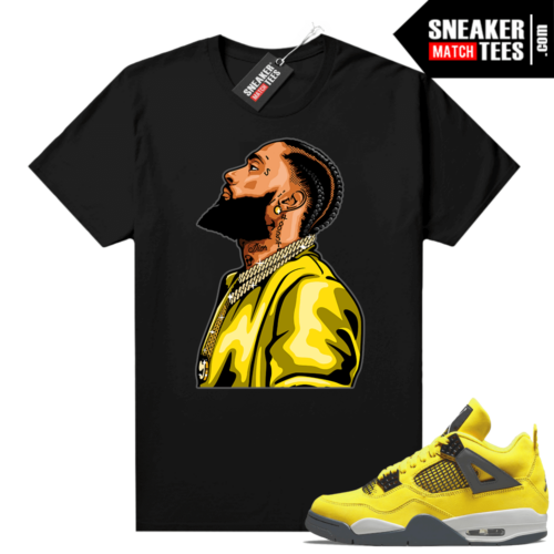 Lightning 4s Baroque Jordan Sneaker Tees Black Nipsey