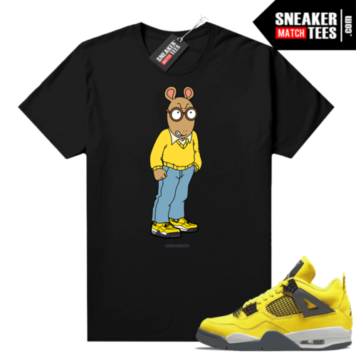 Lightning 4s size Jordan Sneaker Tees Black SNKRBOY x Arthur