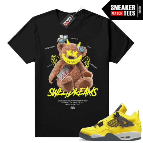 Lightning 4s Jordan Sneaker Tees Black Sweet Dreams