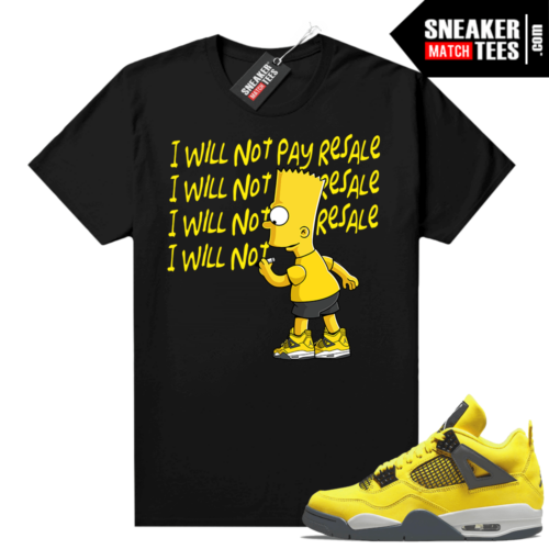 Lightning 4s Jordan Sneaker Tees Black Will Not Pay Resale