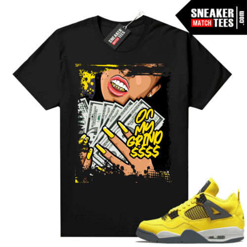 Lightning 4s Jordan Sneaker Tees Black On My Grind