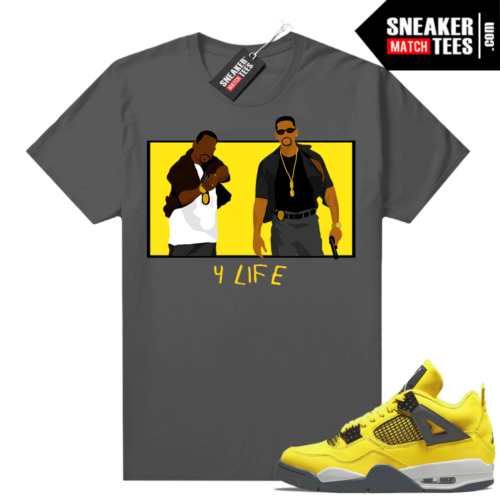 Lightning 4s Jordan Sneaker Tees Dark Grey 4 Life