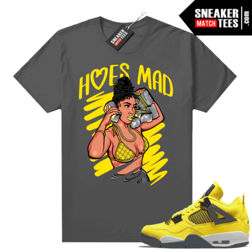 Lightning 4s quantity Jordan Sneaker Tees Dark Grey Hoes Mad