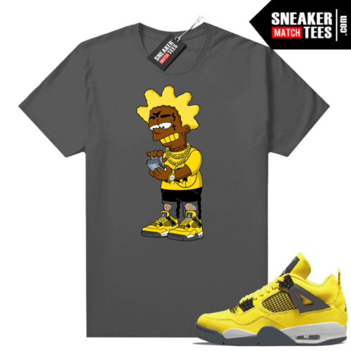 Lightning 4s Jordan Look Sneaker Tees Dark Grey Kodak Simpson