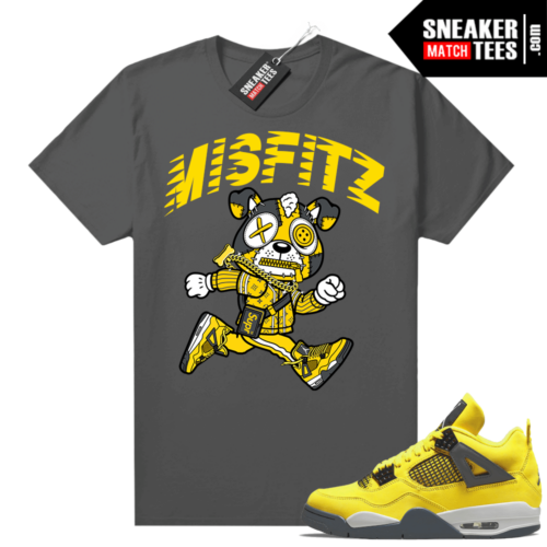 Lightning 4s Jordan Sneaker Tees Dark Grey MISFITZ Puppy Boonk Gang