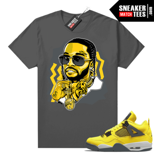 Lightning 4s Jordan Sneaker Tees Dark Grey The Woo