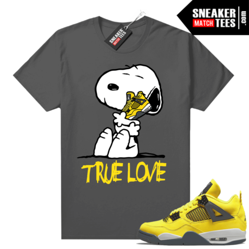 Lightning 4s Jordan Sneaker Tees Dark Grey True Love