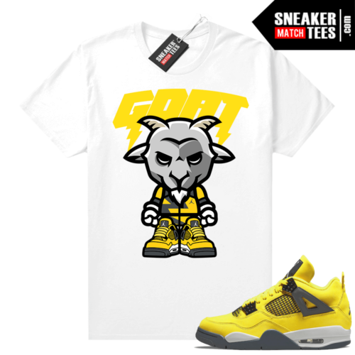 Lightning 4s Jordan Sneaker Tees White Goat Toon