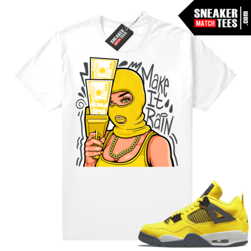 Lightning 4s Jordan Sneaker Tees White Make it Rain