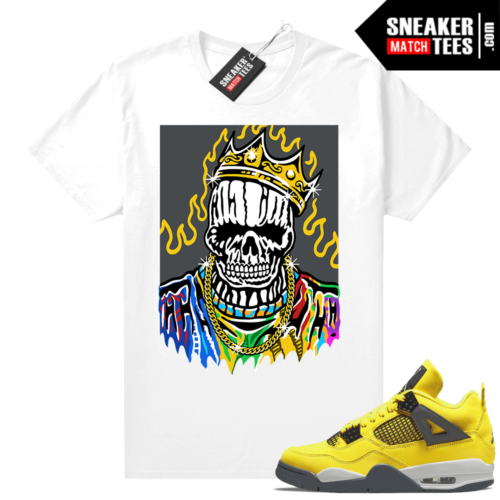 Lightning 4s Reverse jordan Sneaker Tees White Notorious